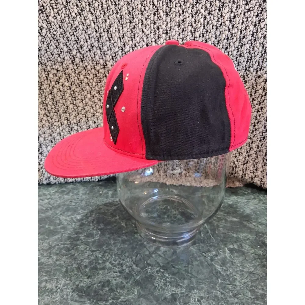 Harley Quinn Rhinestone Half Split Diamond Baseball Cap Snapback Hat DC COMICS